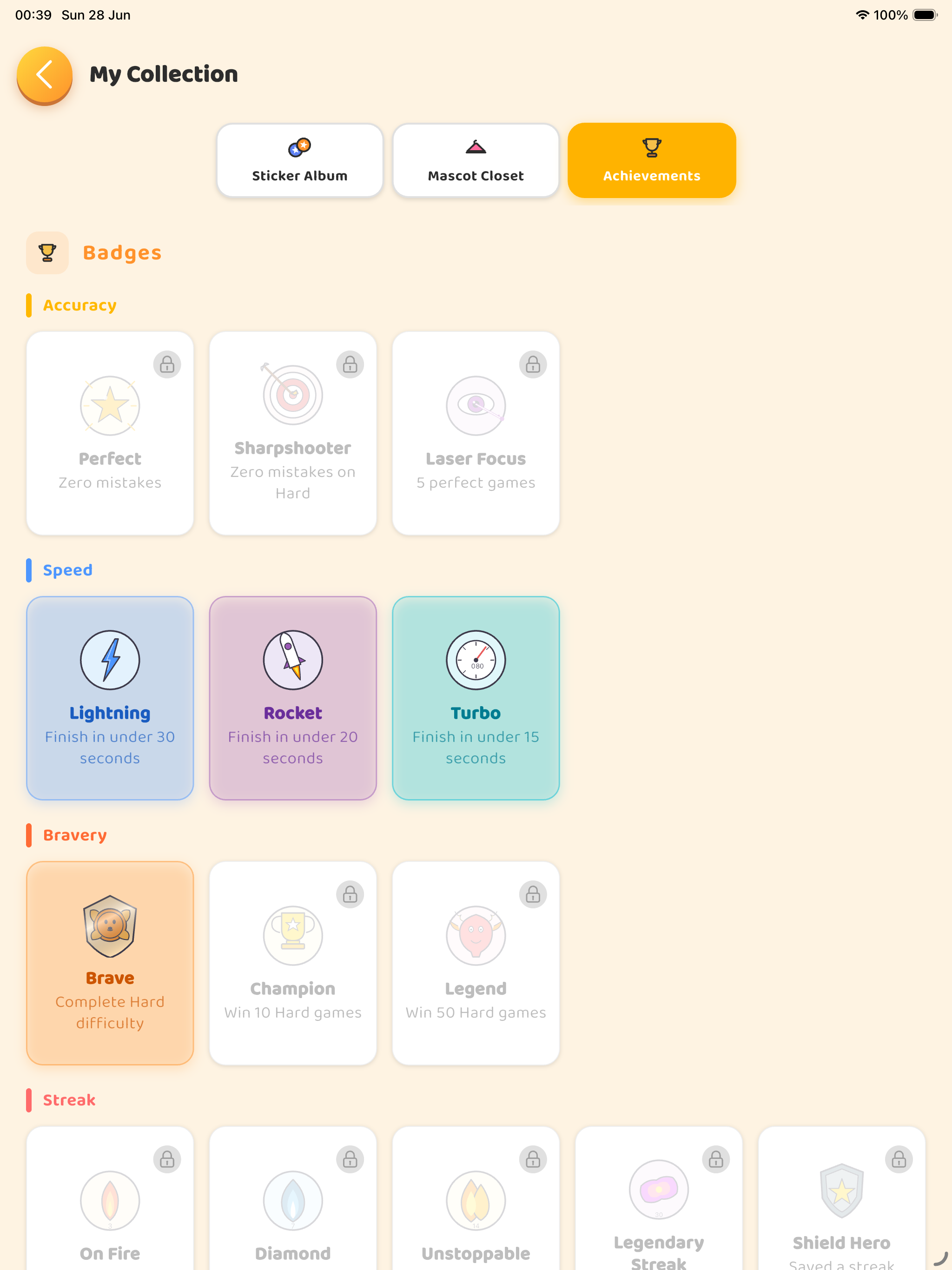 Achievements — iPad