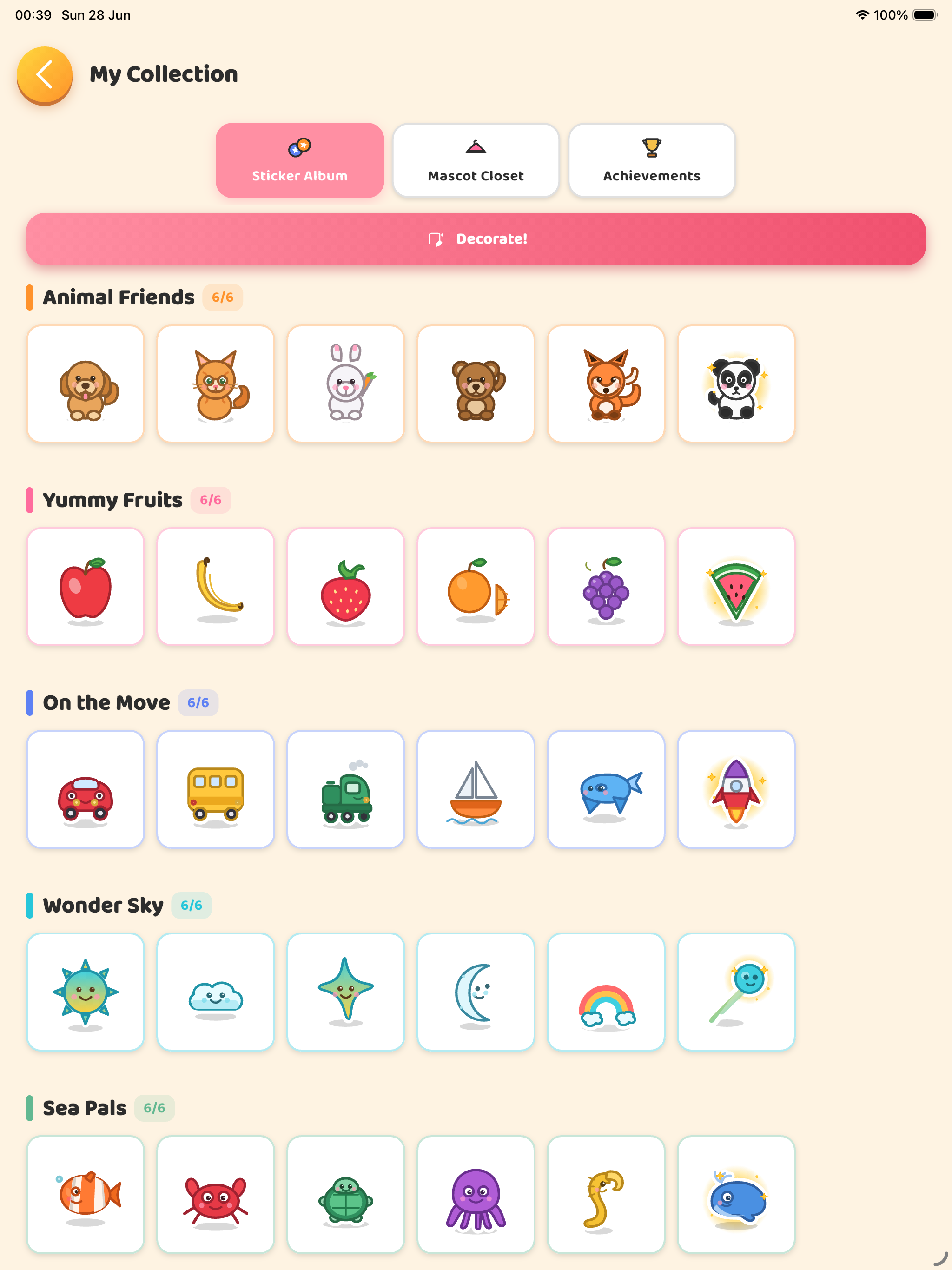 Sticker album — iPad