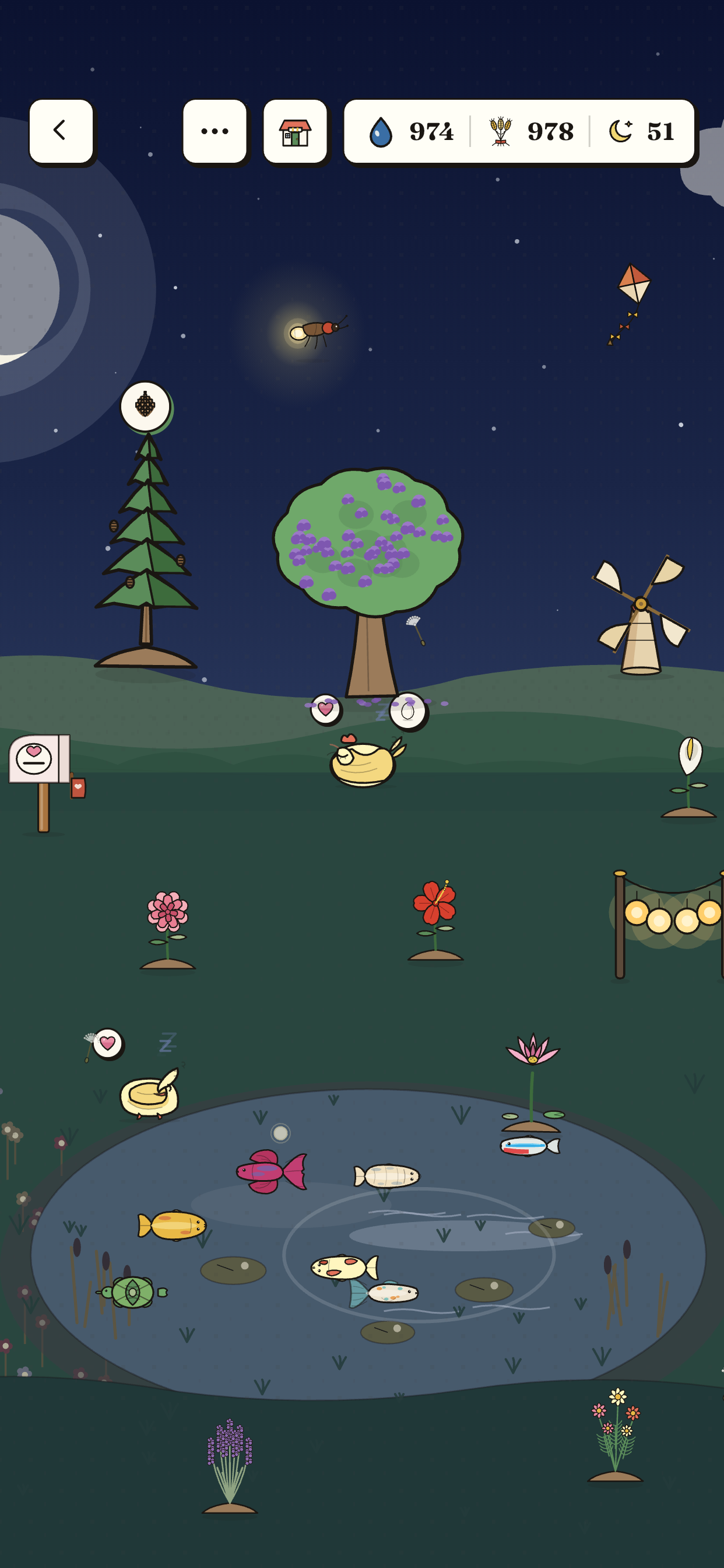 The garden at night