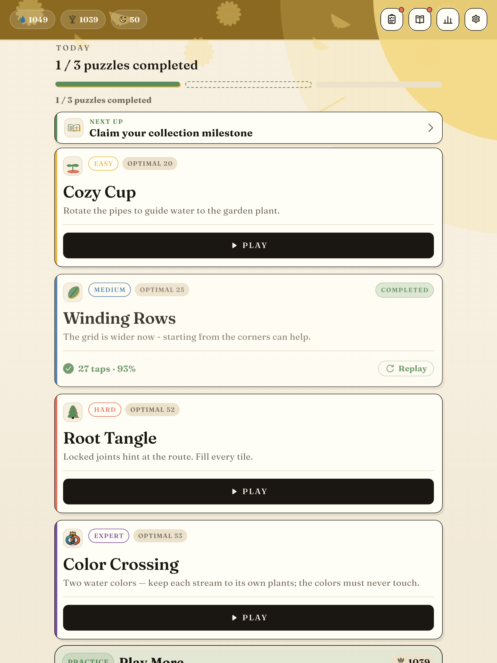 Daily puzzles on iPad