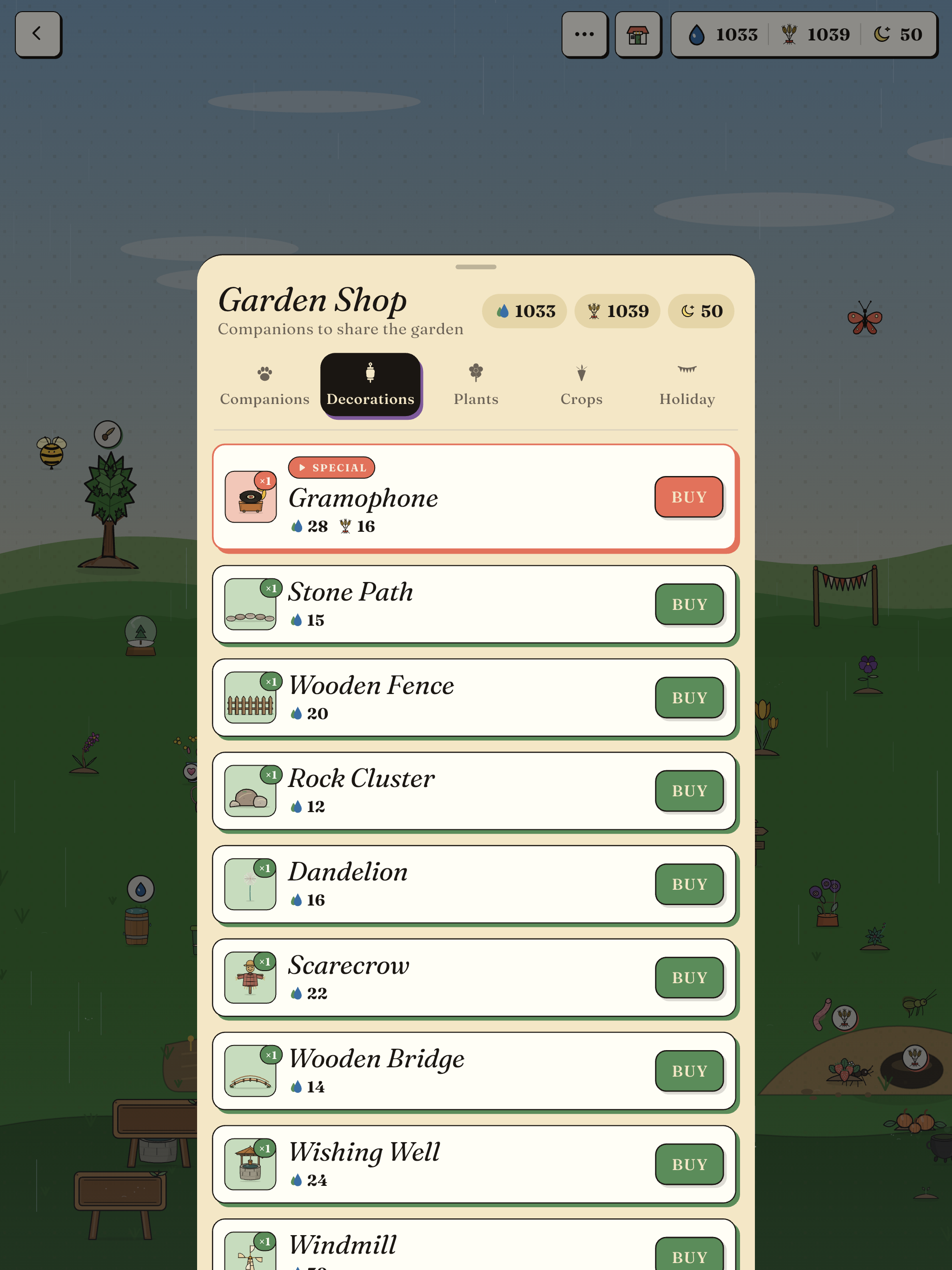 The garden shop on iPad