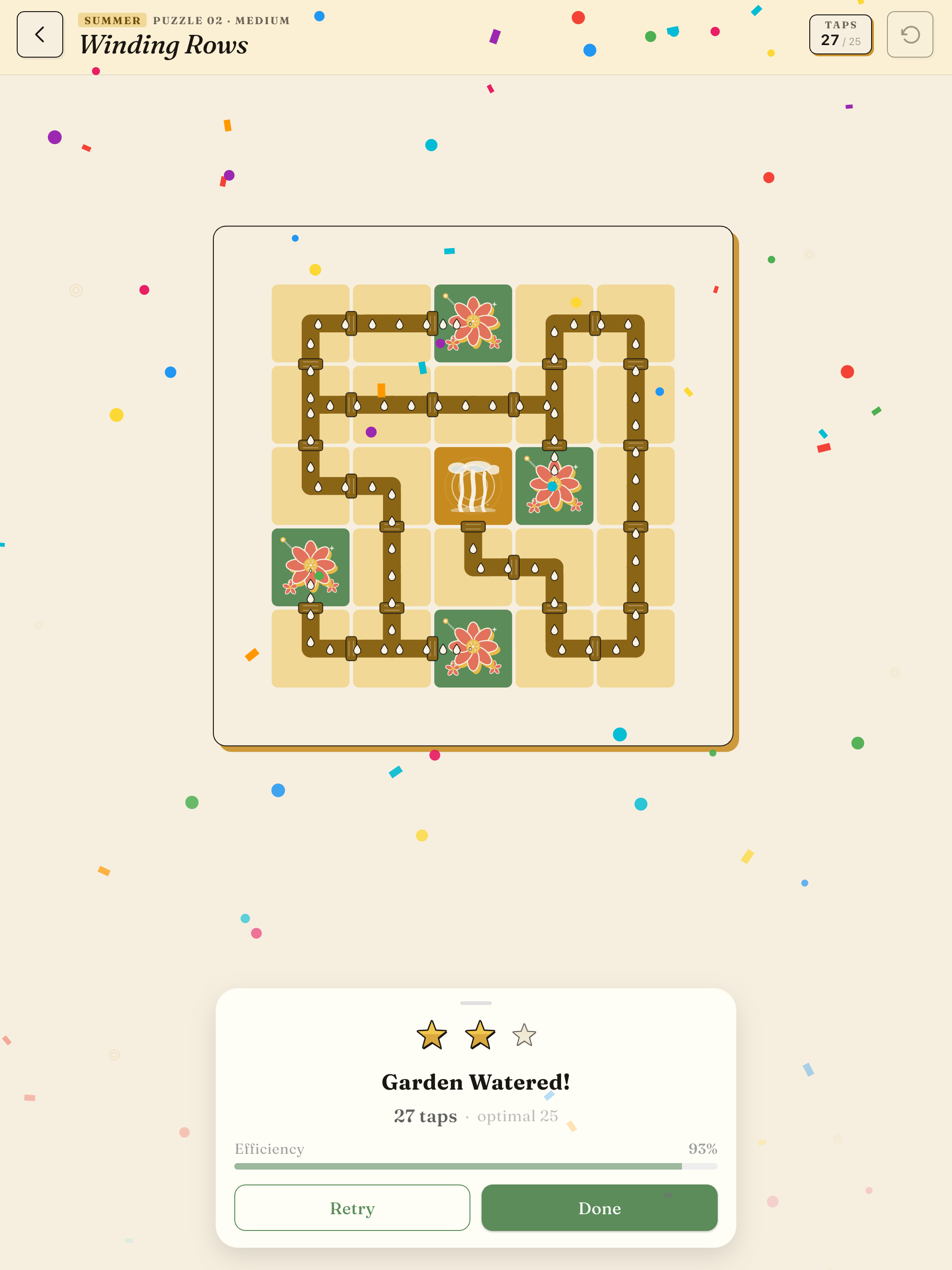 A puzzle solved on iPad